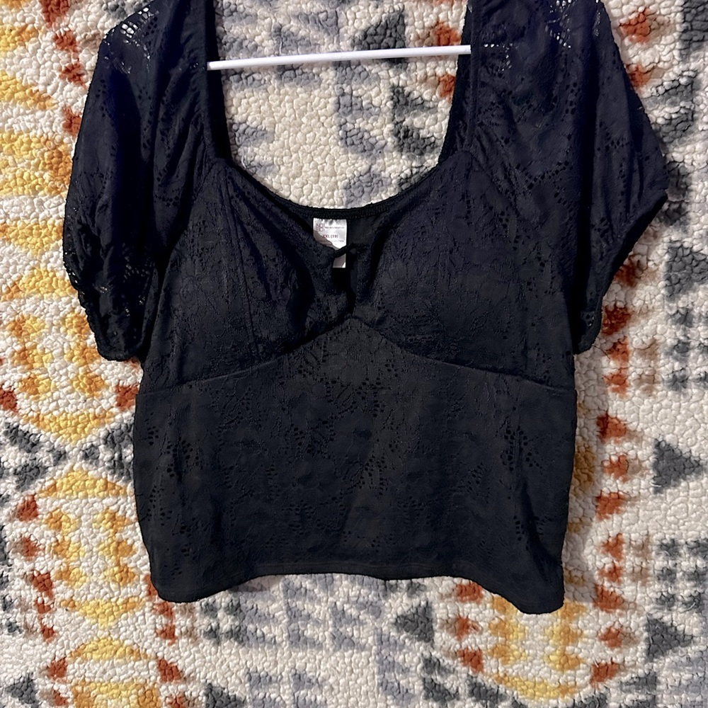 No Boundaries Lace Cropped Shirt